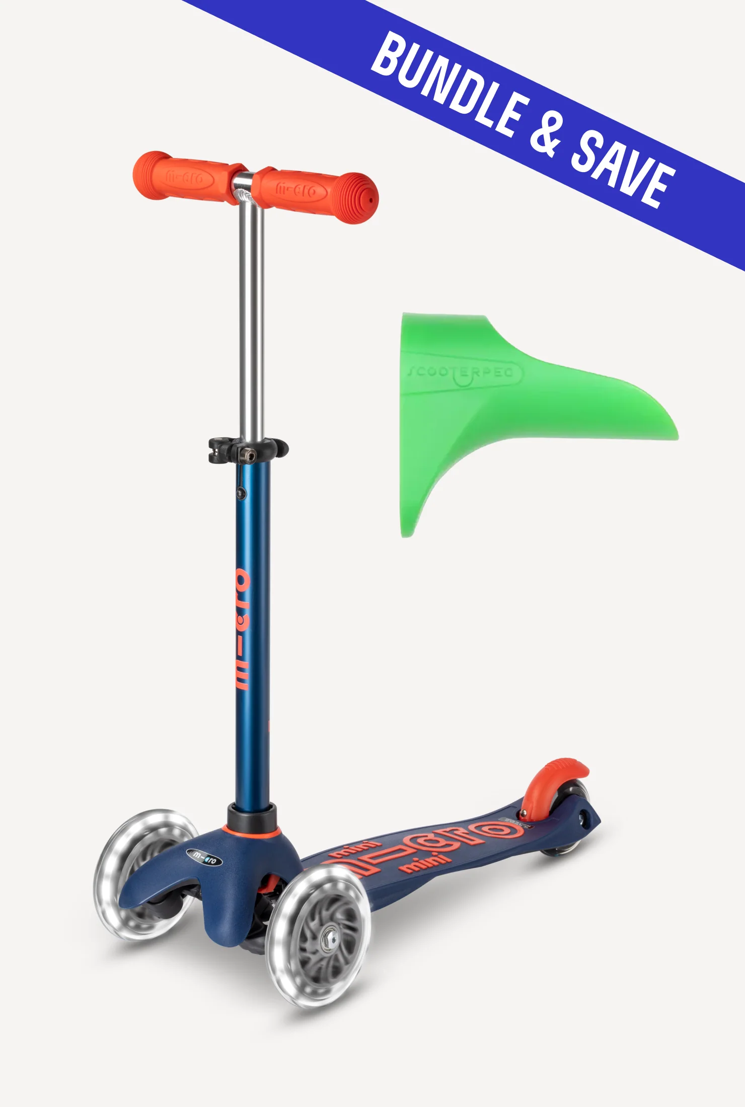 Micro Mini LED Scooter + Green Scooterpeg Bundle - Image 5