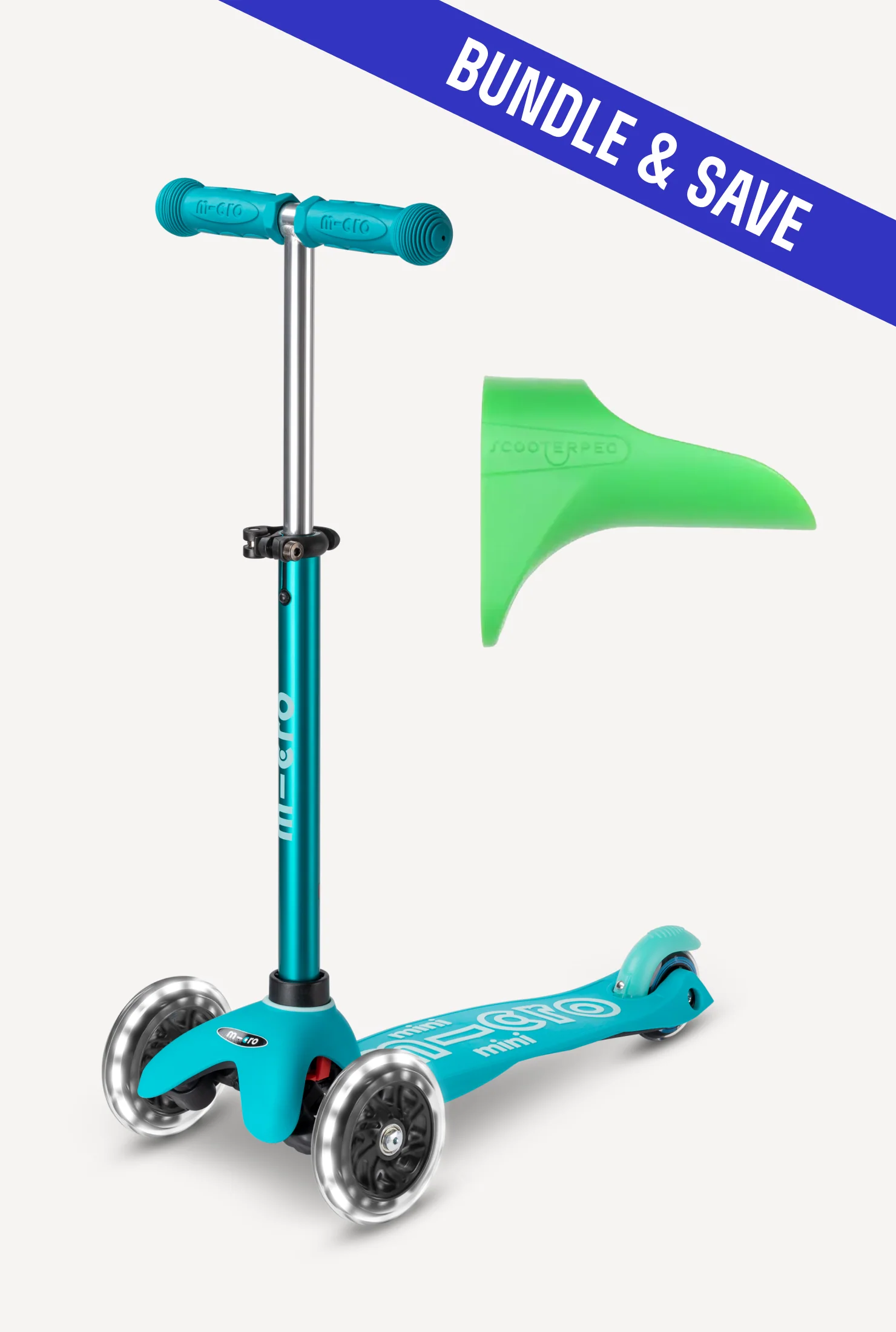 Micro Mini LED Scooter + Green Scooterpeg Bundle - Image 8